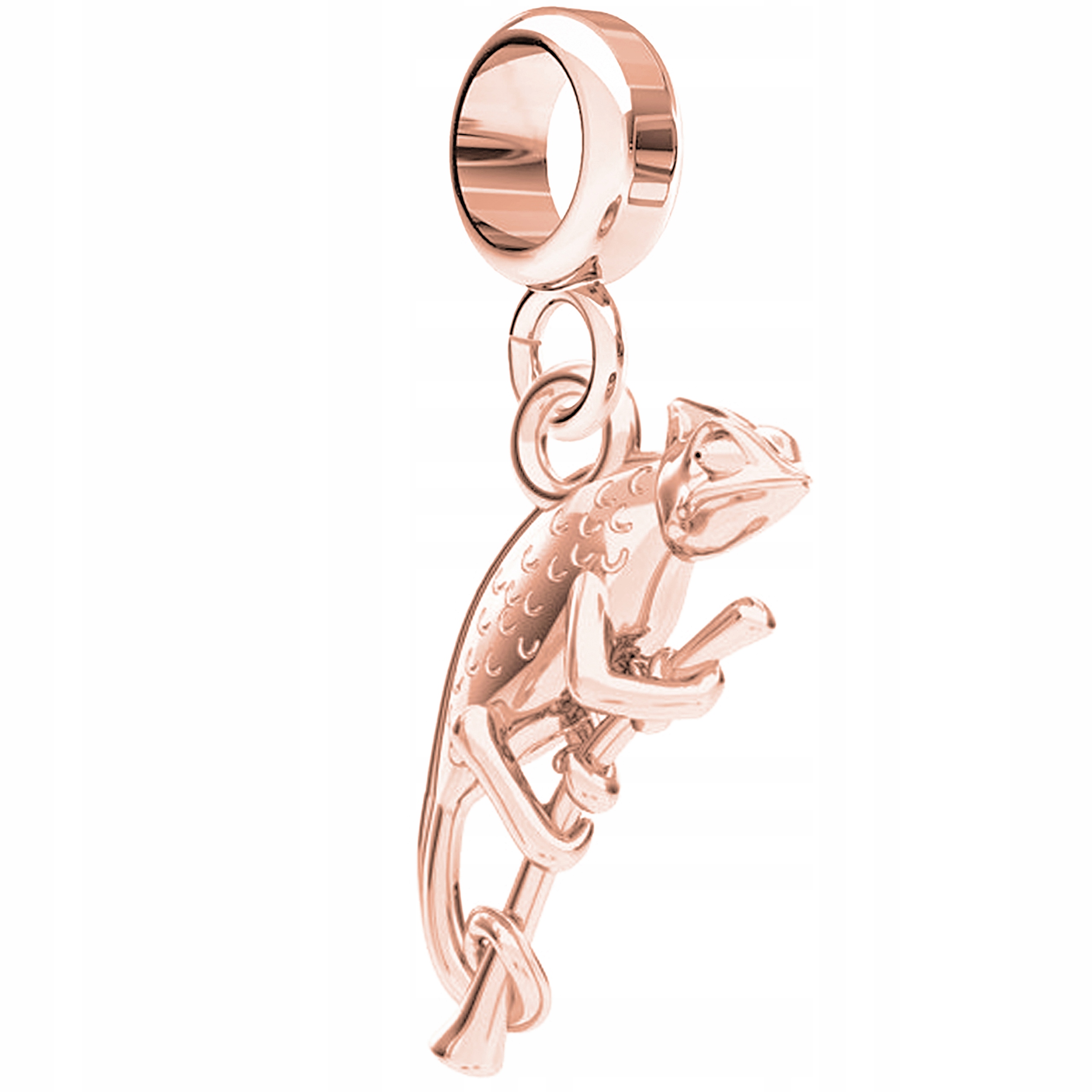 Přívěsek Charm růžový visací Chameleon stříbro 925