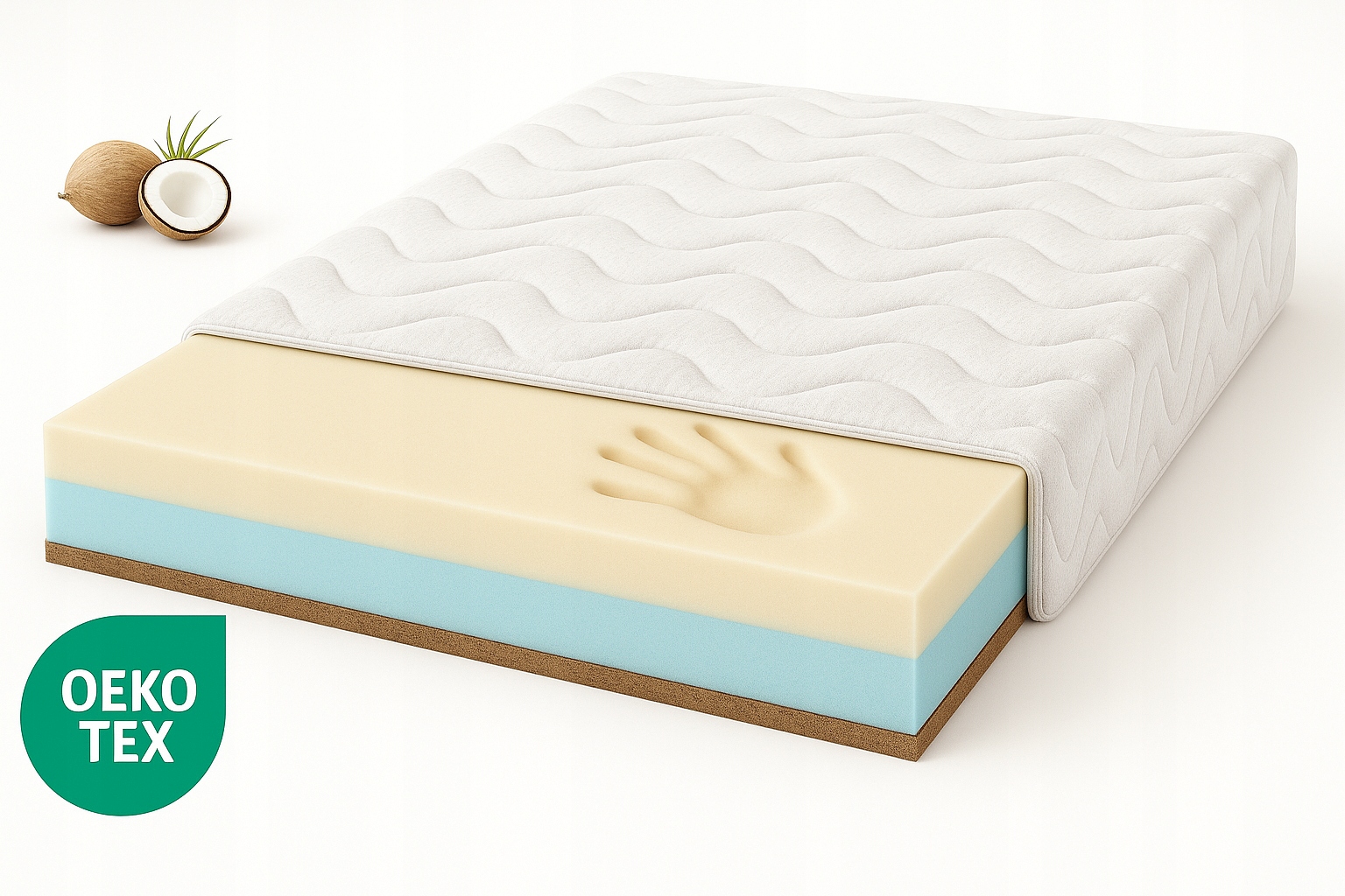 Matrace Visco Kokos 80x180 Hr Mikrovlákno Vysoce elastická pěna