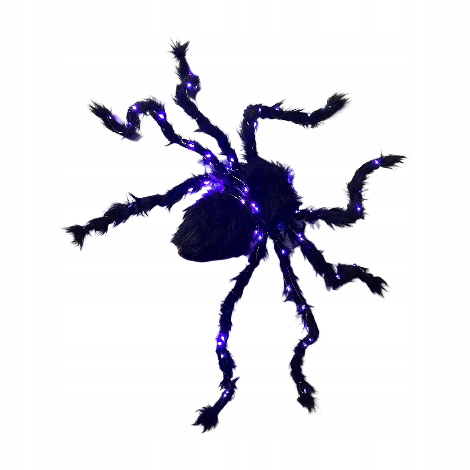 Svítící plyšová dekorace pavouka na Halloween s ohýbanýma nohama