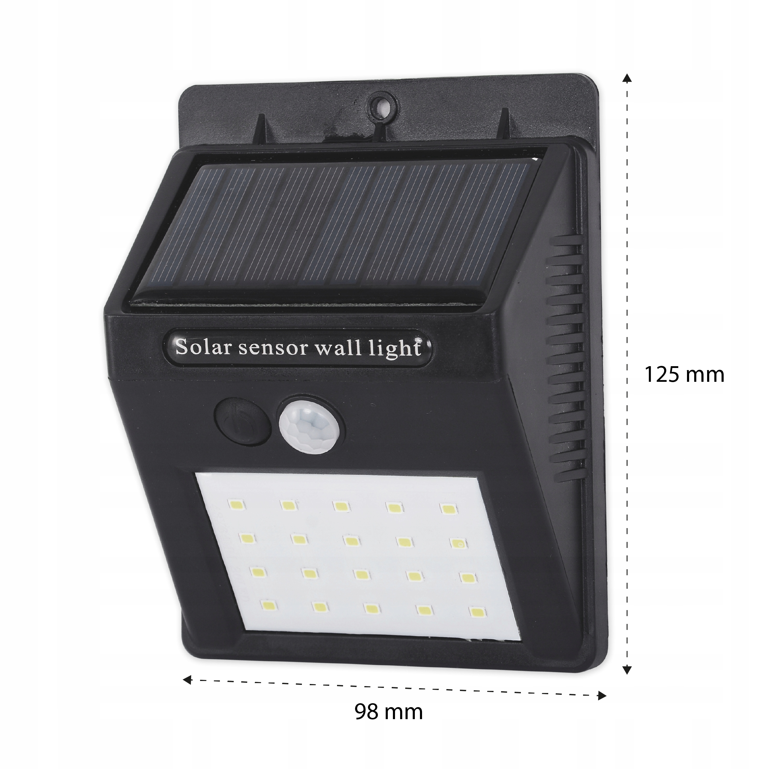 LAMPA LED SOLARNA Z CZUJNIKIEM OGRODOWA ZEWNĘTRZNA Zasilanie solarne