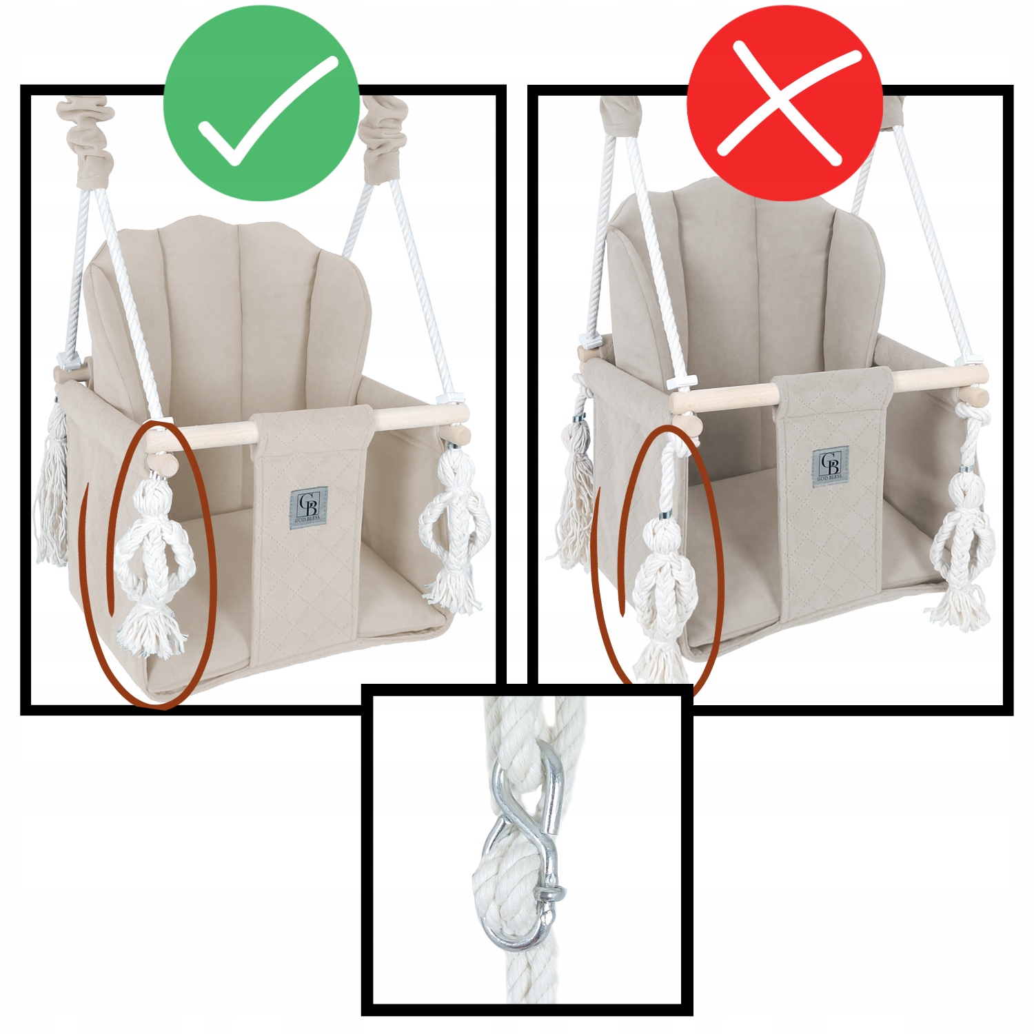 HUŚTAWKA DLA DZIECI DO DOMU REGULOWANA PRODUCENT CERTYFIKAT - CE Materiał drewno metal