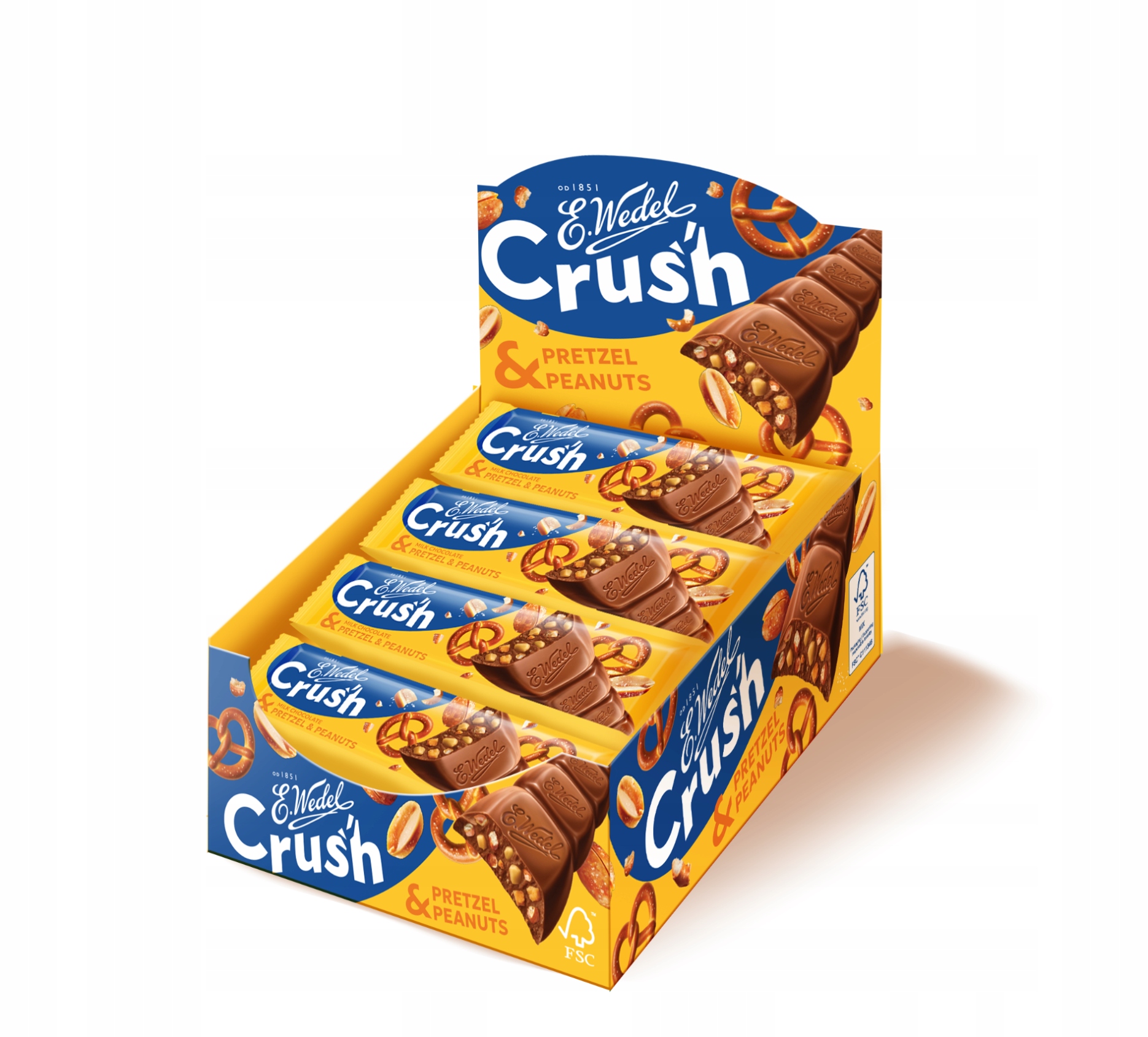 25 x Crush Baton z solonymi precelkami i karmelizowanymi orzeszkami 25 g