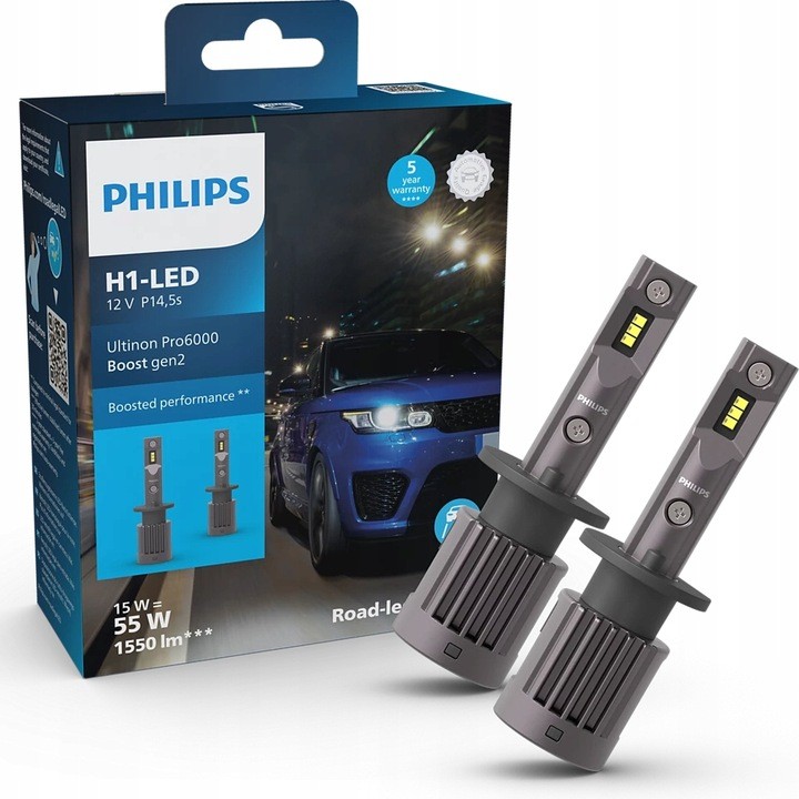 Philips Led žiarovky Led H1 Ultinon Pro6000 Boost GEN2 5800K +140%