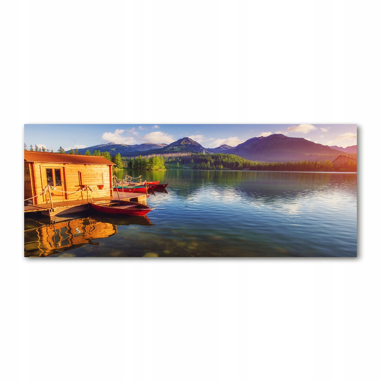 

Foto obraz szkło akryl Jezioro w górach 125x50 cm