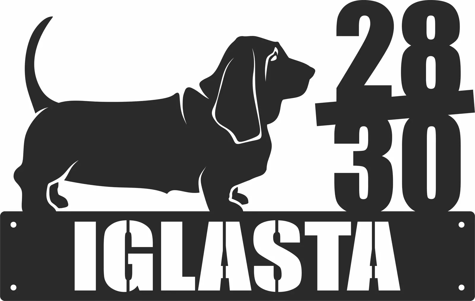 Číslo Na Dom 60 cm Tabuľa Adresa Ocel 2 mm Grafika 146