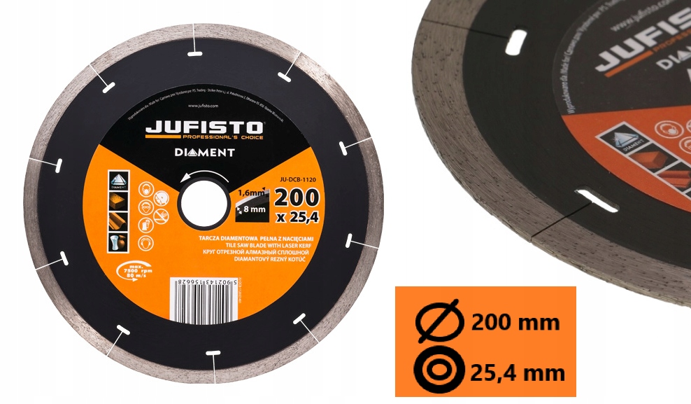 Kotouč Na Betonu Cihlový Diamantový Plný 200x25.4 mm
