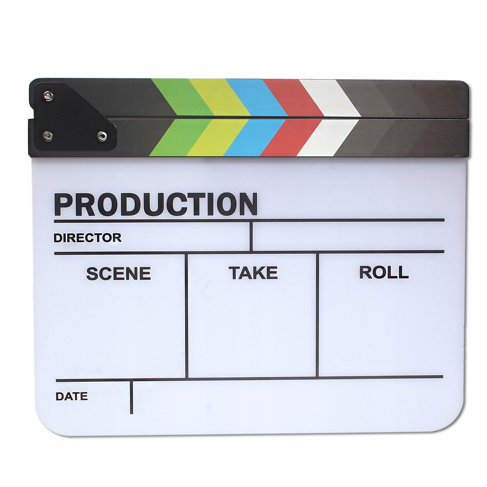 Klaps Filmowy Studyjny do Filmu 30x25cm Biały Kolor na Pisaki Mazaki