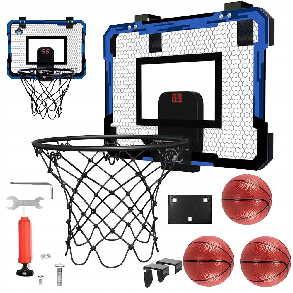Mini Basketbalový Terč Pro Vnitřní Použití S Elektronickým Počítadlem Míčky