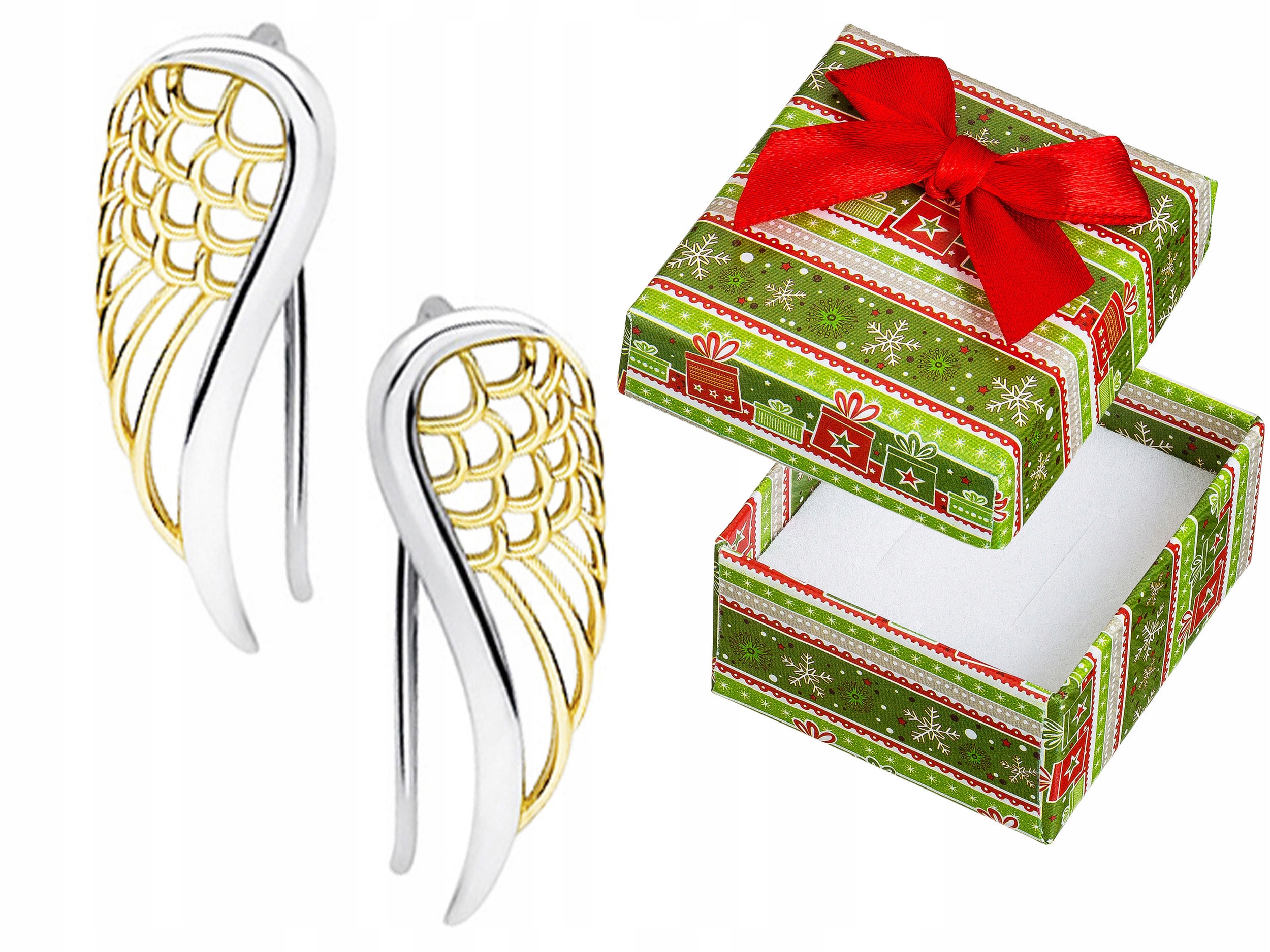 Stříbrné Náušnice Křídla Pozlacené Rhodiované Tyčinky Stříbro 925