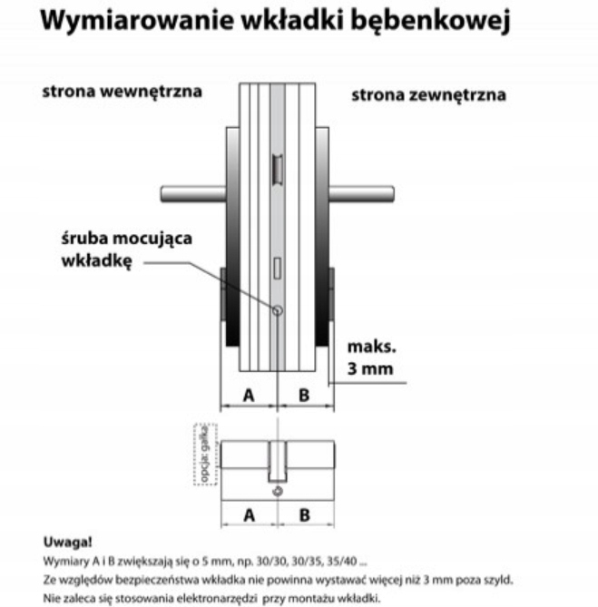 GERDA WKŁADKA 45G/35 8CM 80MM WKE1 3 KLUCZE NIKIEL SATYNA Kod producenta 0WKE1G04535.90030P