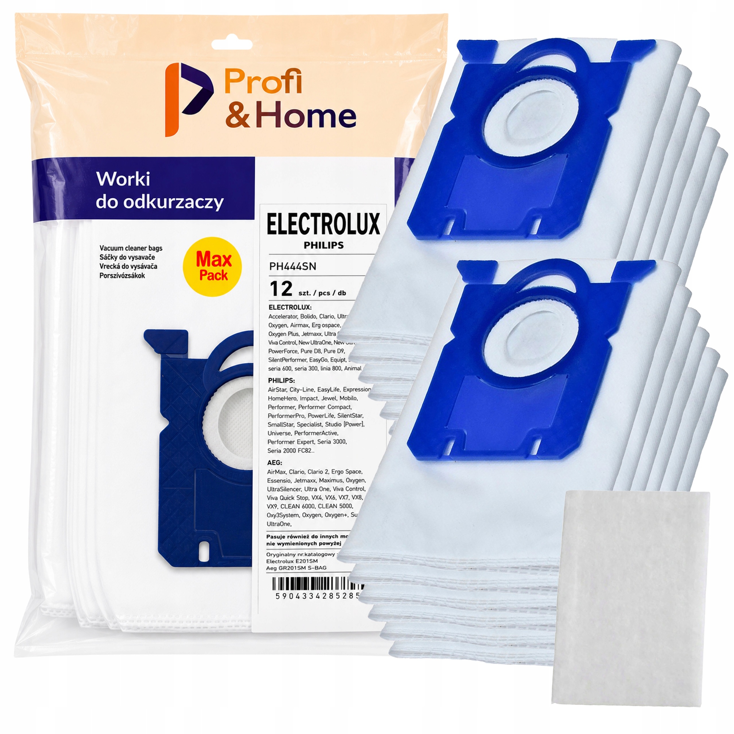 12x Worki Do Odkurzacza Elektrolux Philips Bag Electrolux Zamiennik Filtr