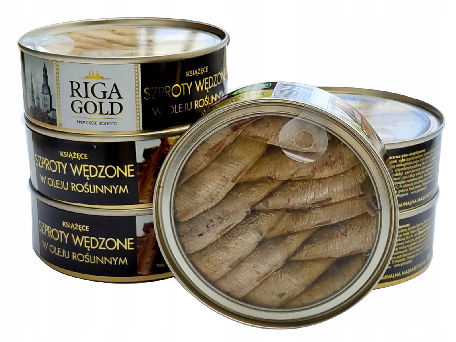 Levně Uzené Šproty V Rostlinném Oleji 6x240g Riga Gold