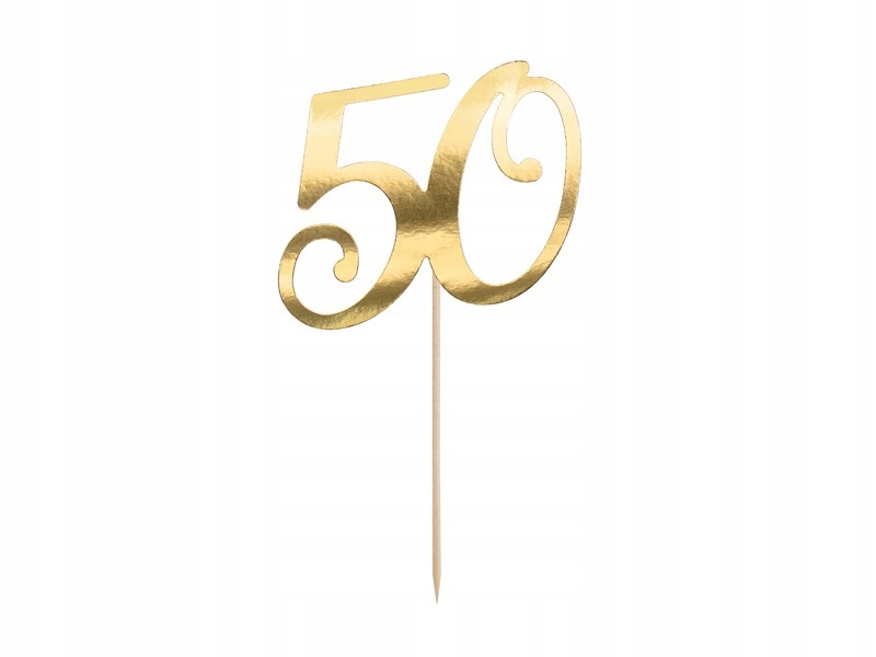 

PartyDeco Topper na tort 50 złoty Pięćdziesiątka