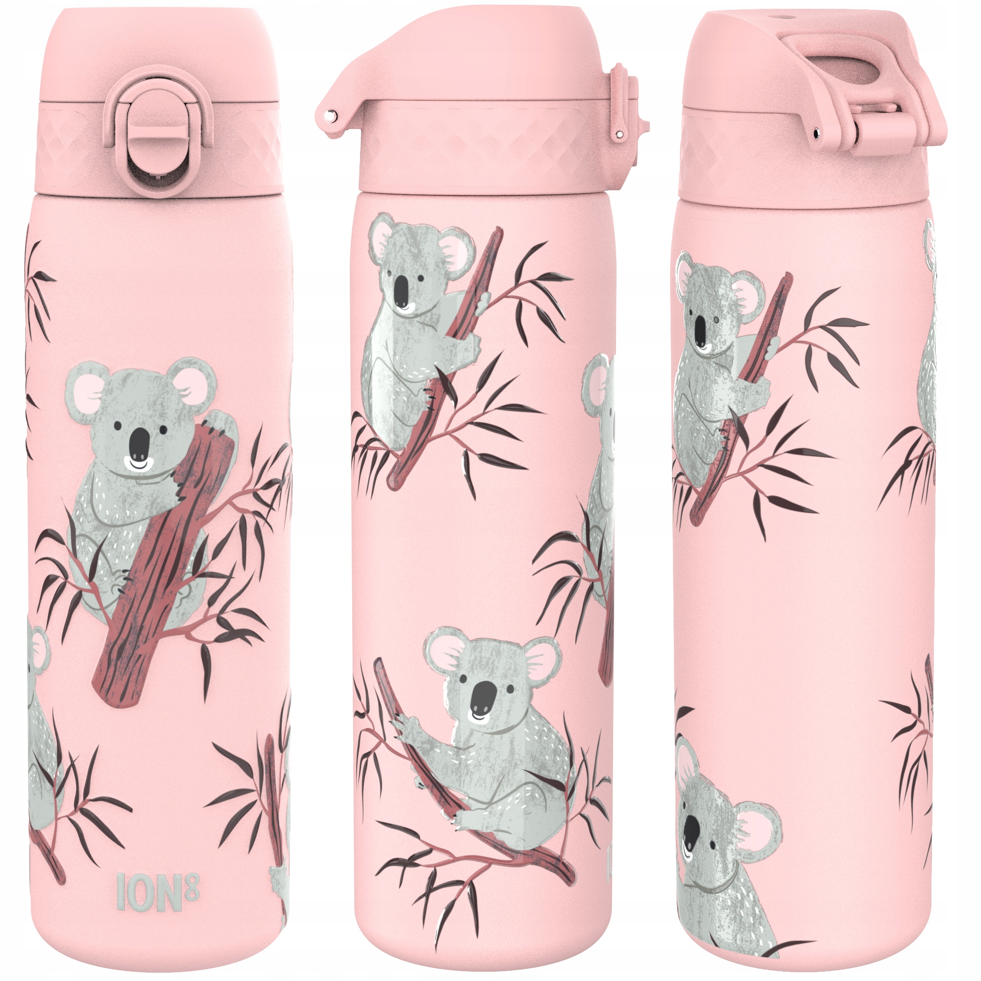Termoska Láhev Na Pití Dětský Školní Na Čaj Růžový Medvídek Koala ION8 0,5 L 500 ml