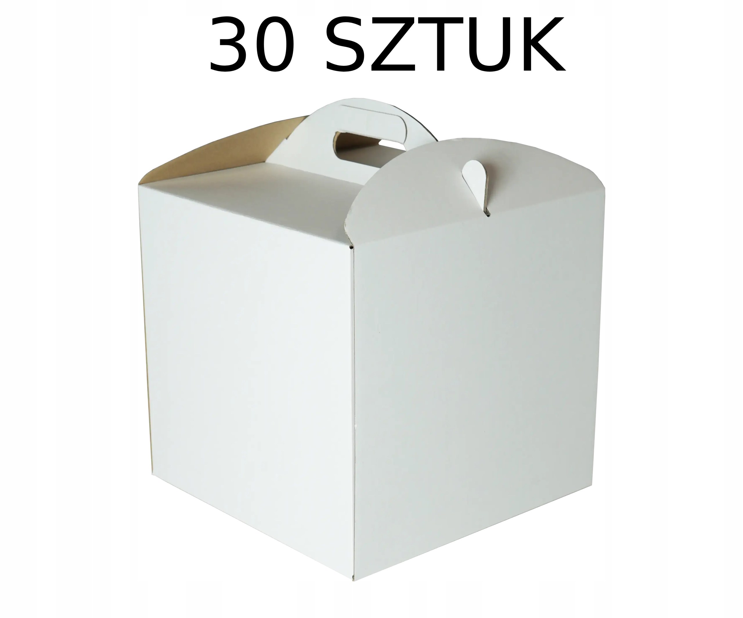 Karton Pudełko na tort ciasto 26x26x25 cm białe opakowanie 30 szt.