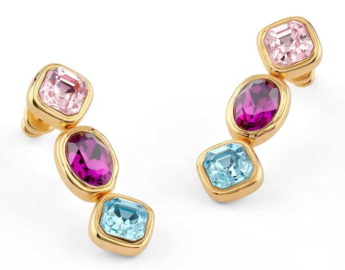 Ocelové Zlaté Náušnice Guess Mamounia Náušnice Křišťály JUBE05312JWYGMCT