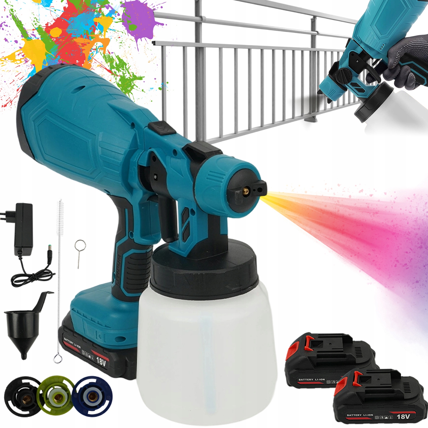Elektrická Stříkací Pistole Bezdrátová Modrá
