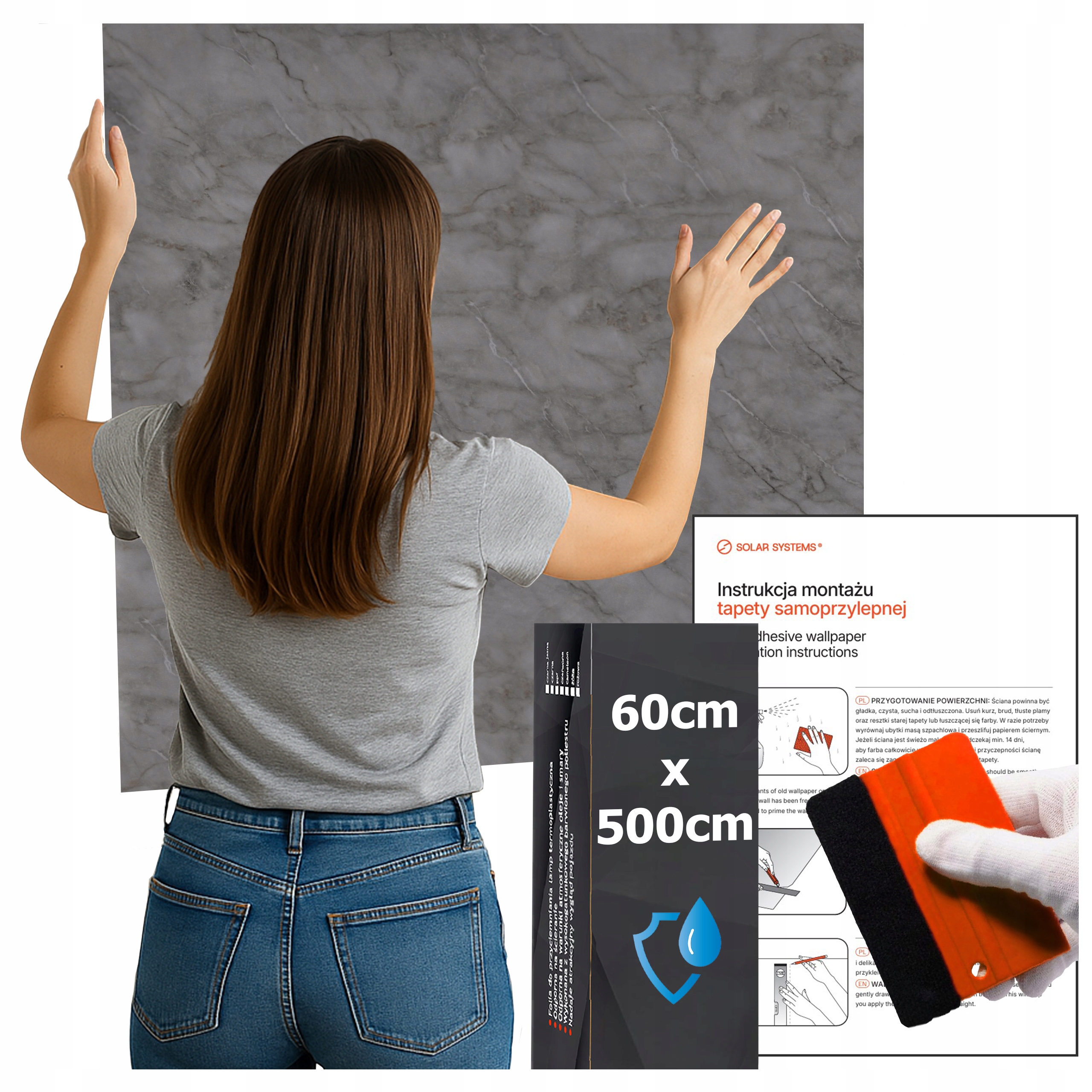 Tapeta Samolepicí Voděodolná Do Kuchyně Na Stěnu Nábytek Mramor Grafitová