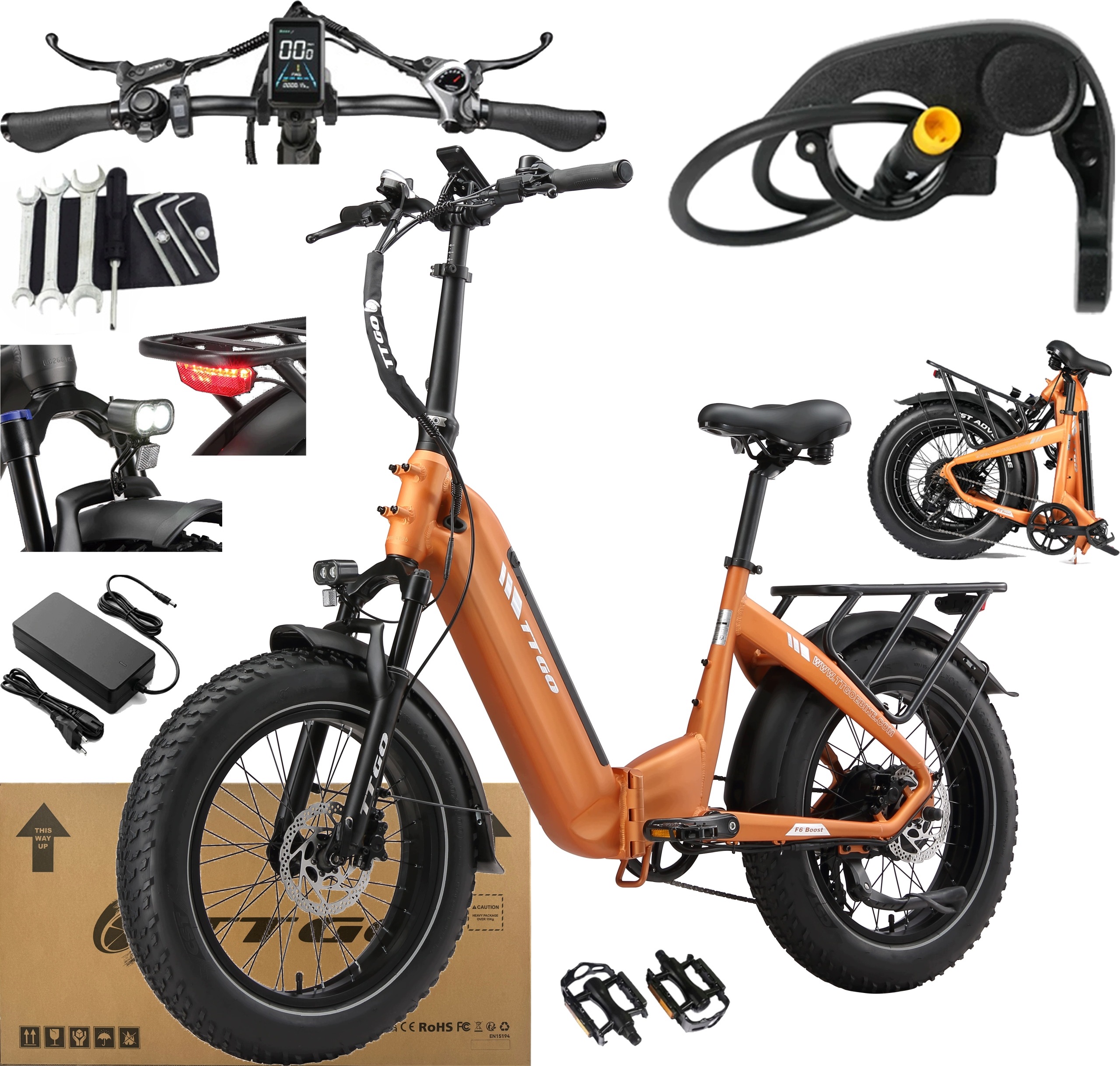 Ttgo F6 Boost Elektrokolo 250W 25kKM/H 140KM Palcová klapka