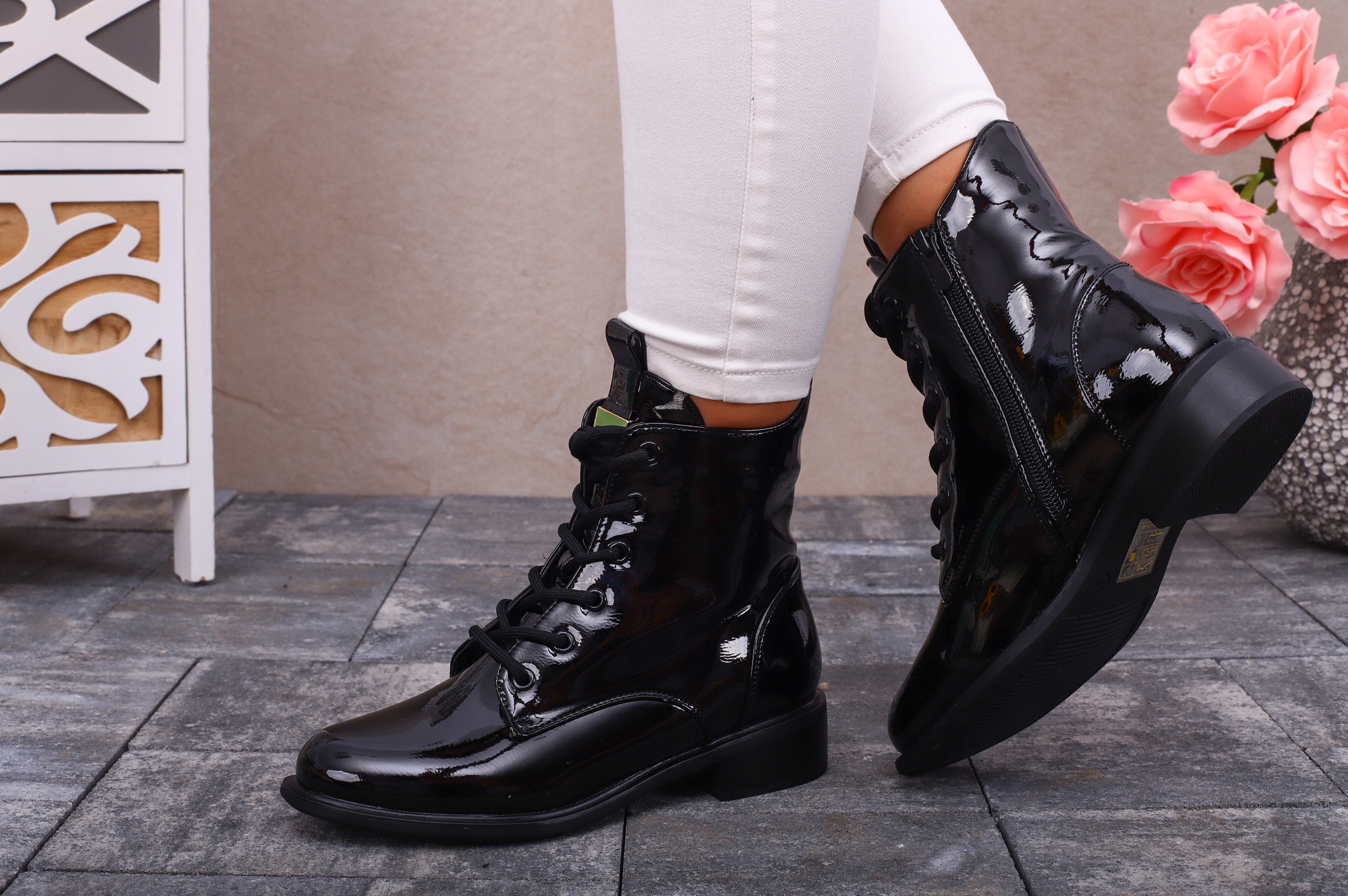 BOTKI DAMSKIE GLANY STYLOWE OCIEPLANE NA SUWAK Rozmiar 41