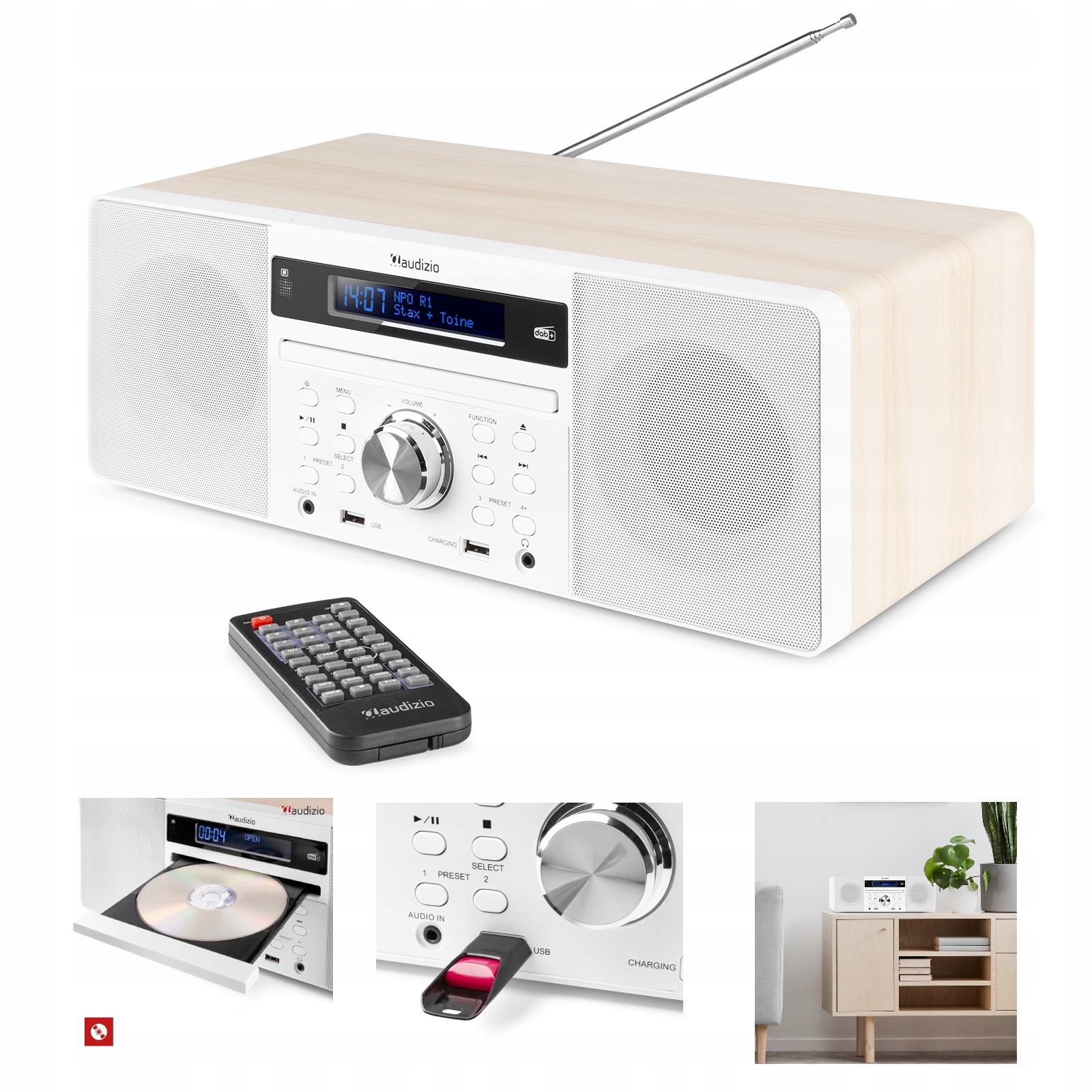 

Radioodtwarzacz domowe radio Dab+ Fm CD Bt Usb