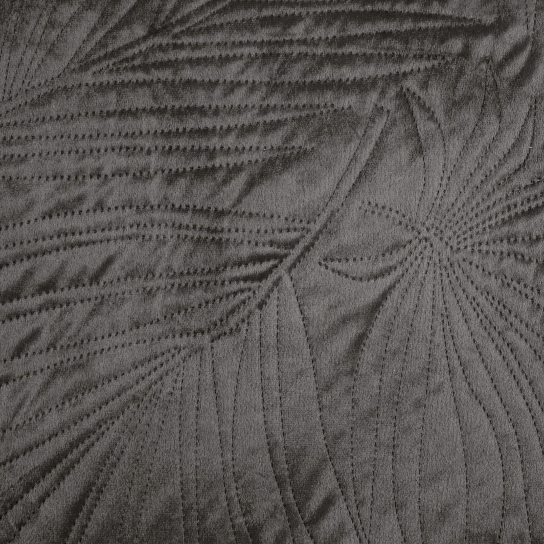 Přehoz na postel LUIZ/4 170x210 grafitové listy palmy glamour prošívaná