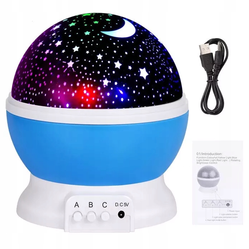

360° Nocna Lampka Projektor Gwiazd Led Obrotowa
