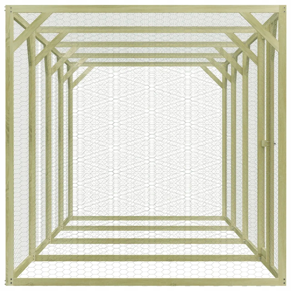 Levně Klec pro drůbež, 1,5x6x1,5 m, impregnované borovicové dřevo