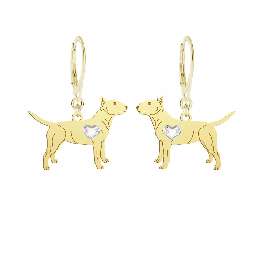 Náušnice Zlaté se psem Miniaturní bulteriér 925 Šperky Gravírování Bonus
