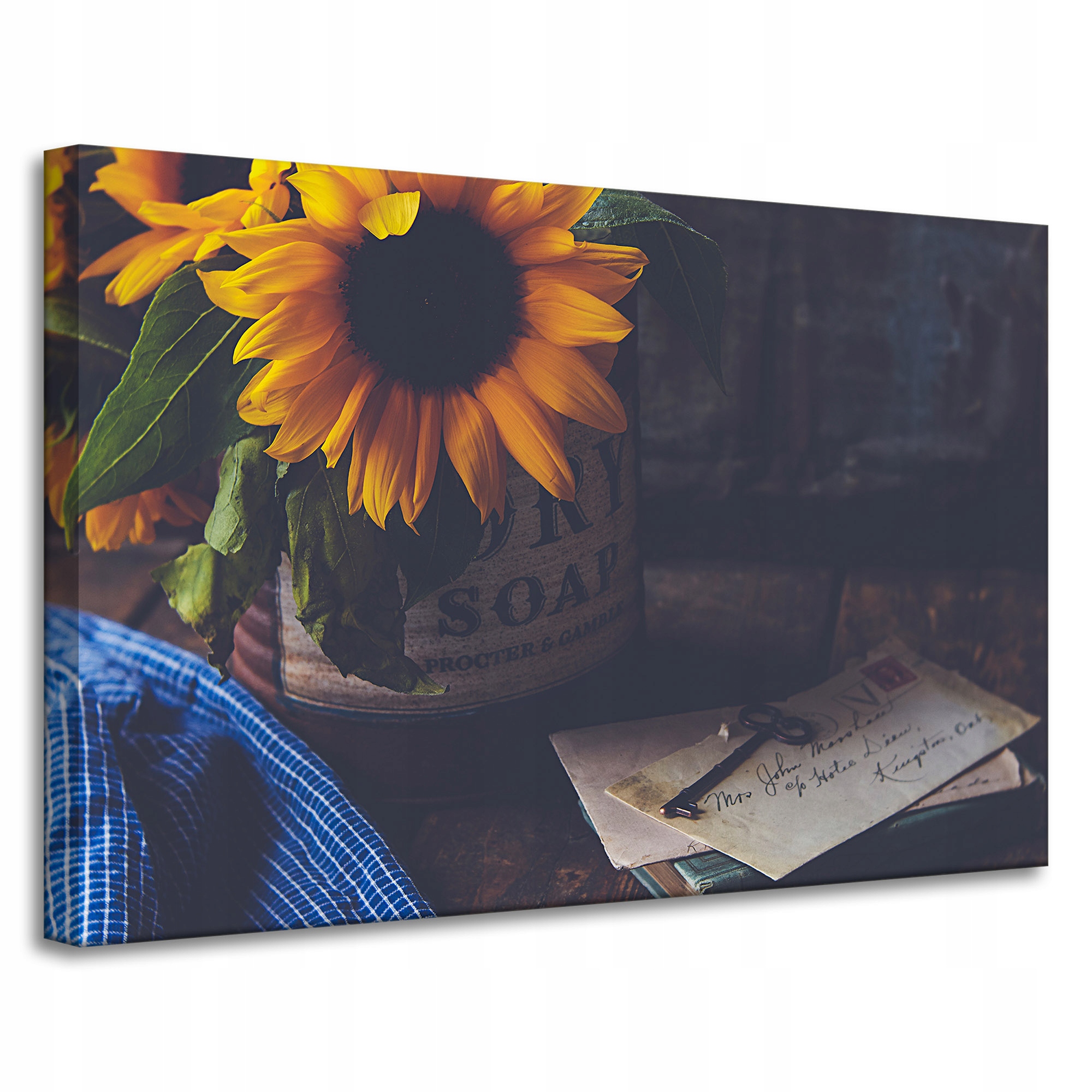 Obraz na plátně Květina Slunečnice Vintage 90x60 cm