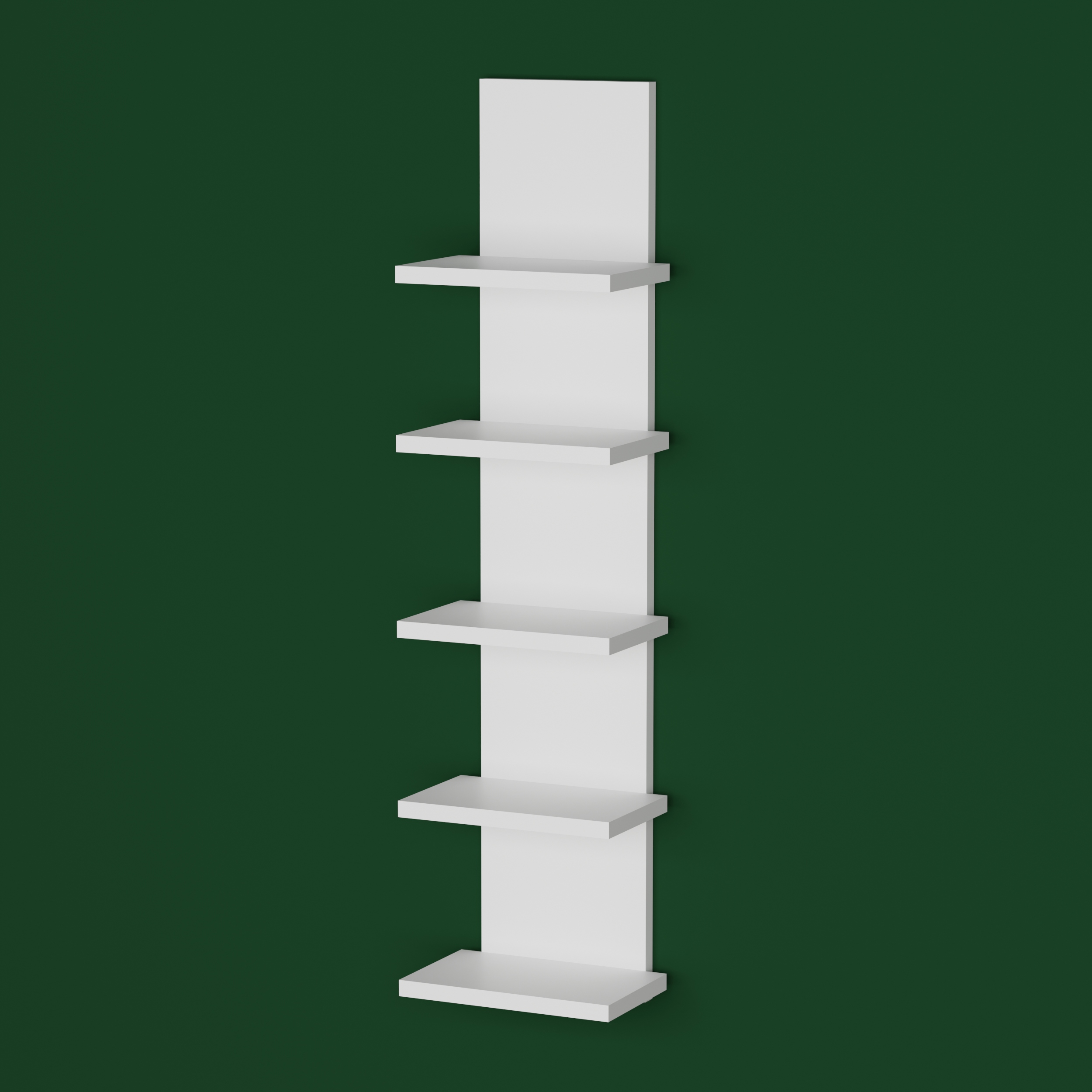 Półka wisząca panel ścienna 5 półek mocowanie niewidoczne 100 cm biała mat Marka Marand