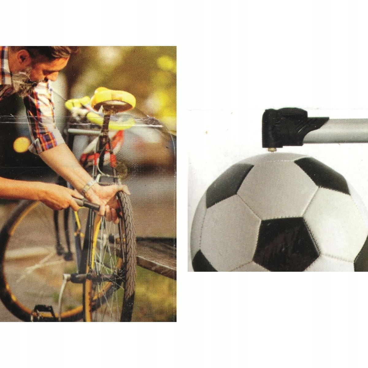 RĘCZNA Mini POMPKA Rowerowa Do ROWERU Piłek DUNLOP Kolor dominujący srebrny