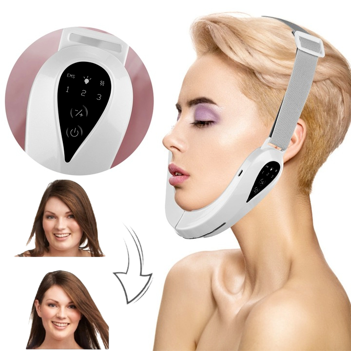 Masażer Twarzy Lifting Podbródka Terapia Led 2w1 Wibracyjny Ujędrniający