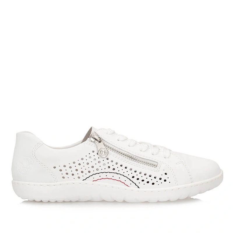 Dámské polobotky Rieker 52824-80 bílé, šněrovací