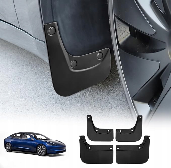 CHLAPACZE TESLA MODEL 3 DO 2024 PRZÓD TYŁ 4 SZTUKI BEZ WIERCENIA