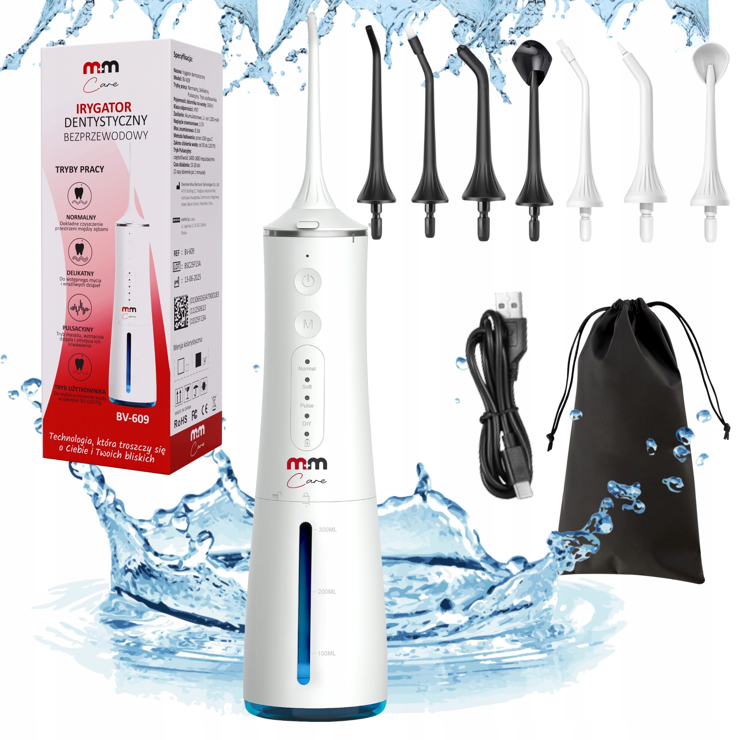 Irygator Do Zębów Dentystyczny M+mcare Do Aparatów Implantów 8 Dysz Biały