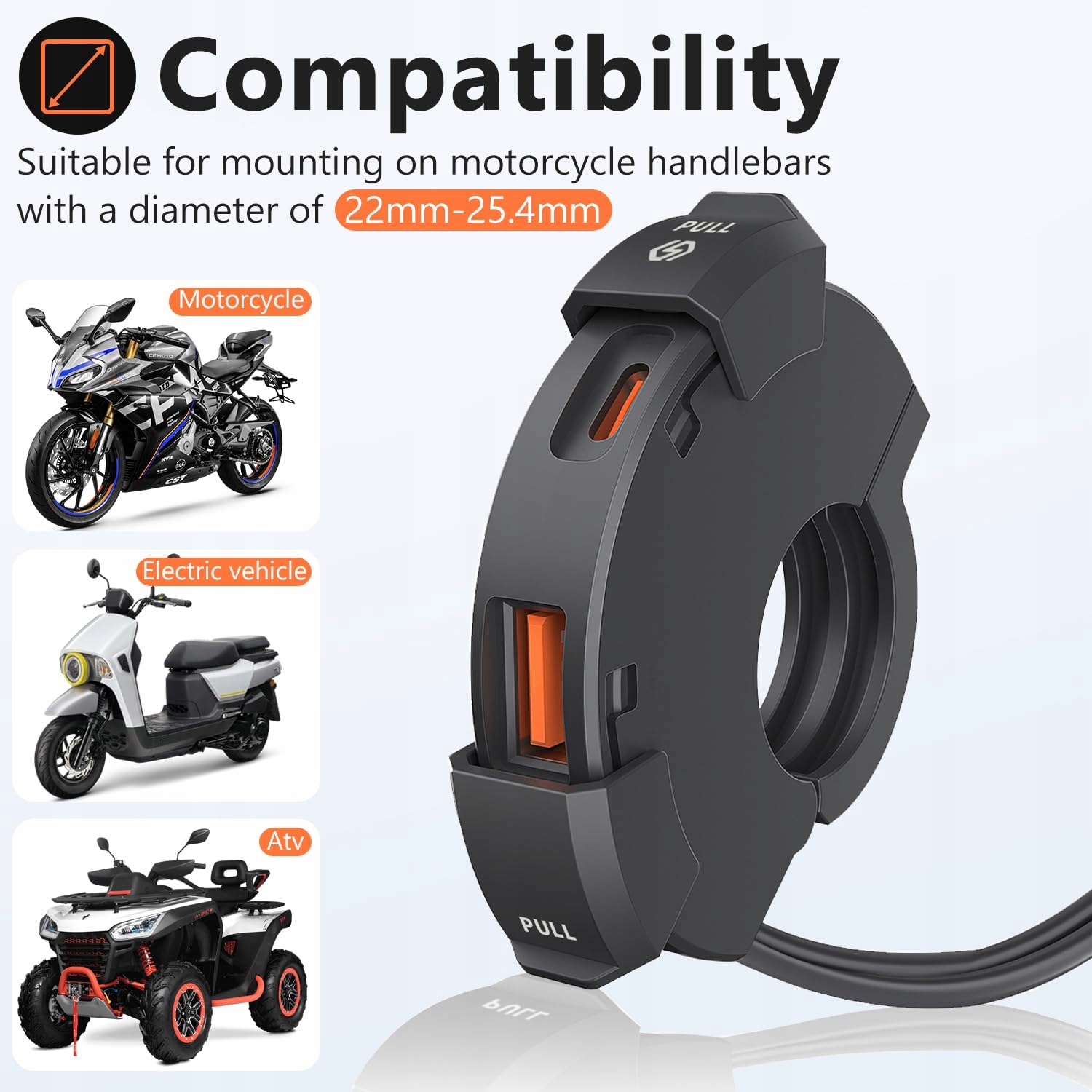 GIANTDEER Wodoodporna Ładowarka Motocyklowa USB C QC3.0 48W 12V/24V — miniatura 4
