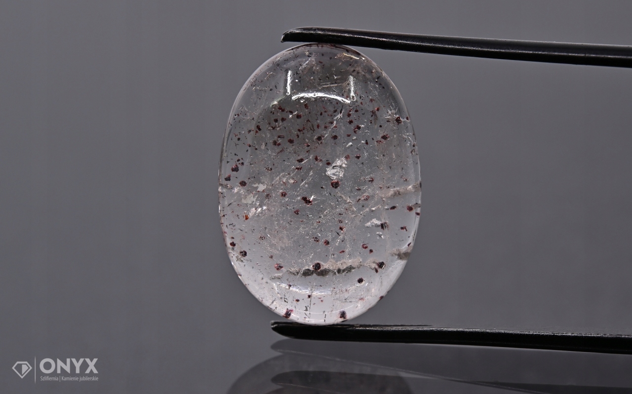 Jahodový křemen kabošon ovál 23x17 mm