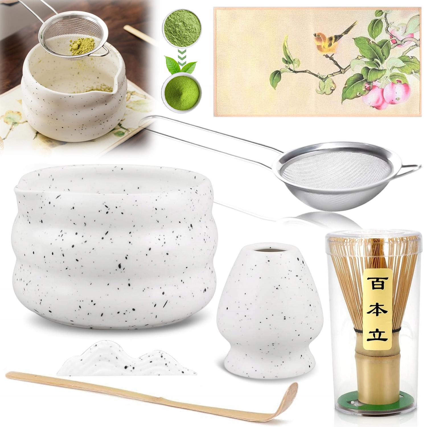 Levně Sada Na Přípravu Čaje Matcha 7DÍLNÁ Bambusovo-keramická