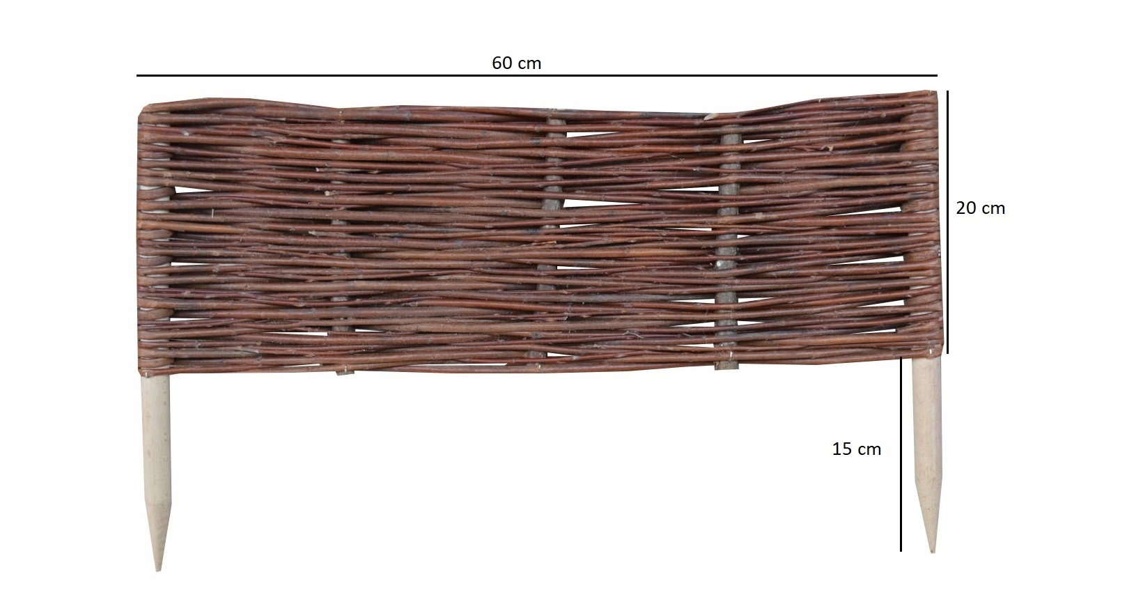Palisada wiklinowa H20 - L60 płotek z wikliny