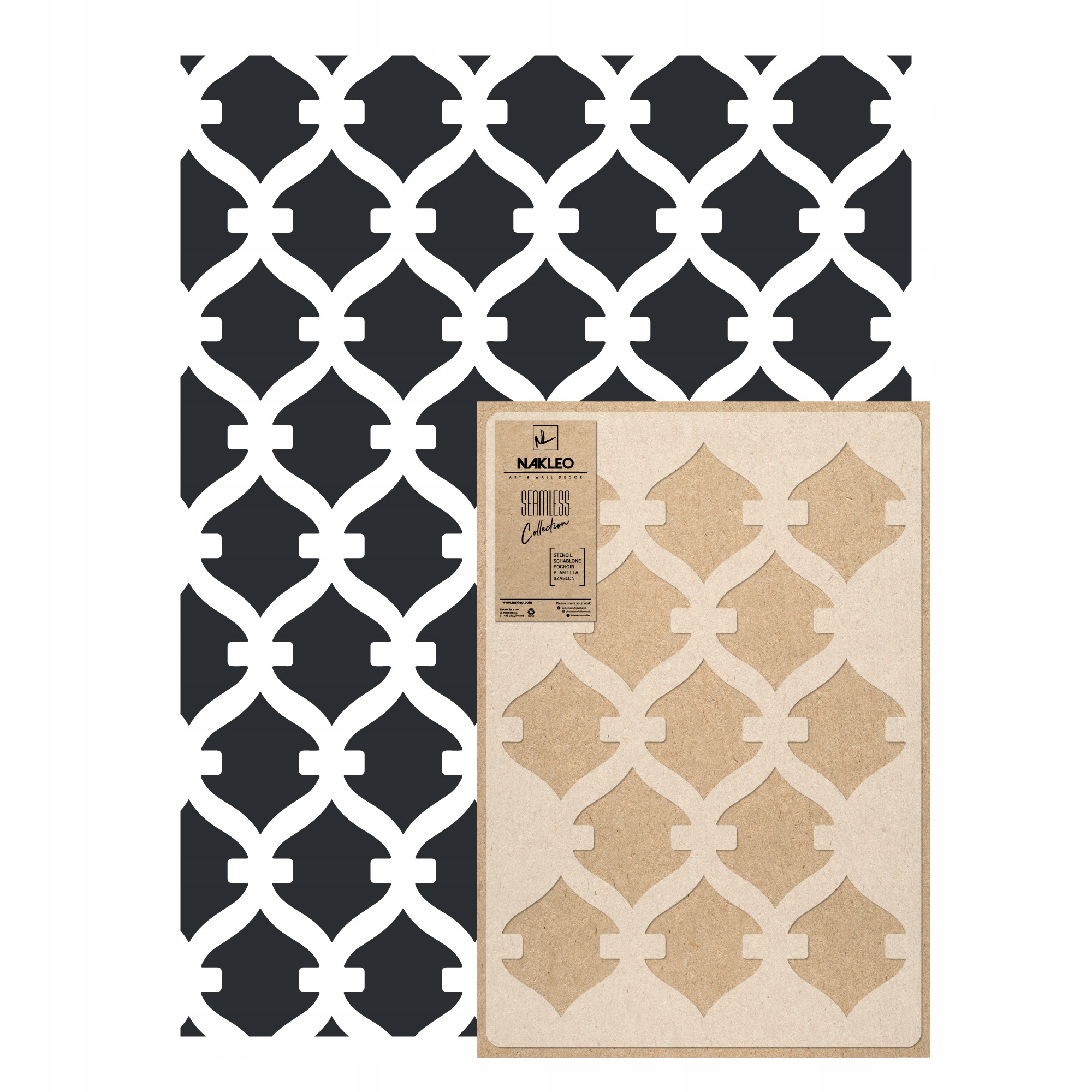 Opakovatelná malířská šablona Opakovaně Použitelný 59x95 cm Marocká Tapeta Oasis