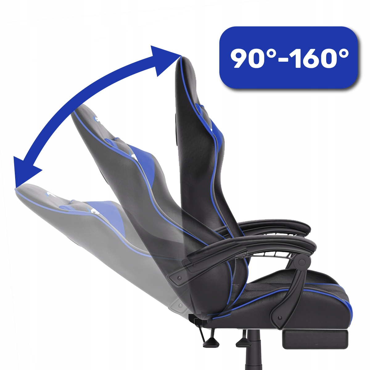 FOTEL GAMINGOWY - CYBER CHAIRS - X-POWER BLUE Głębokość siedziska 53 cm