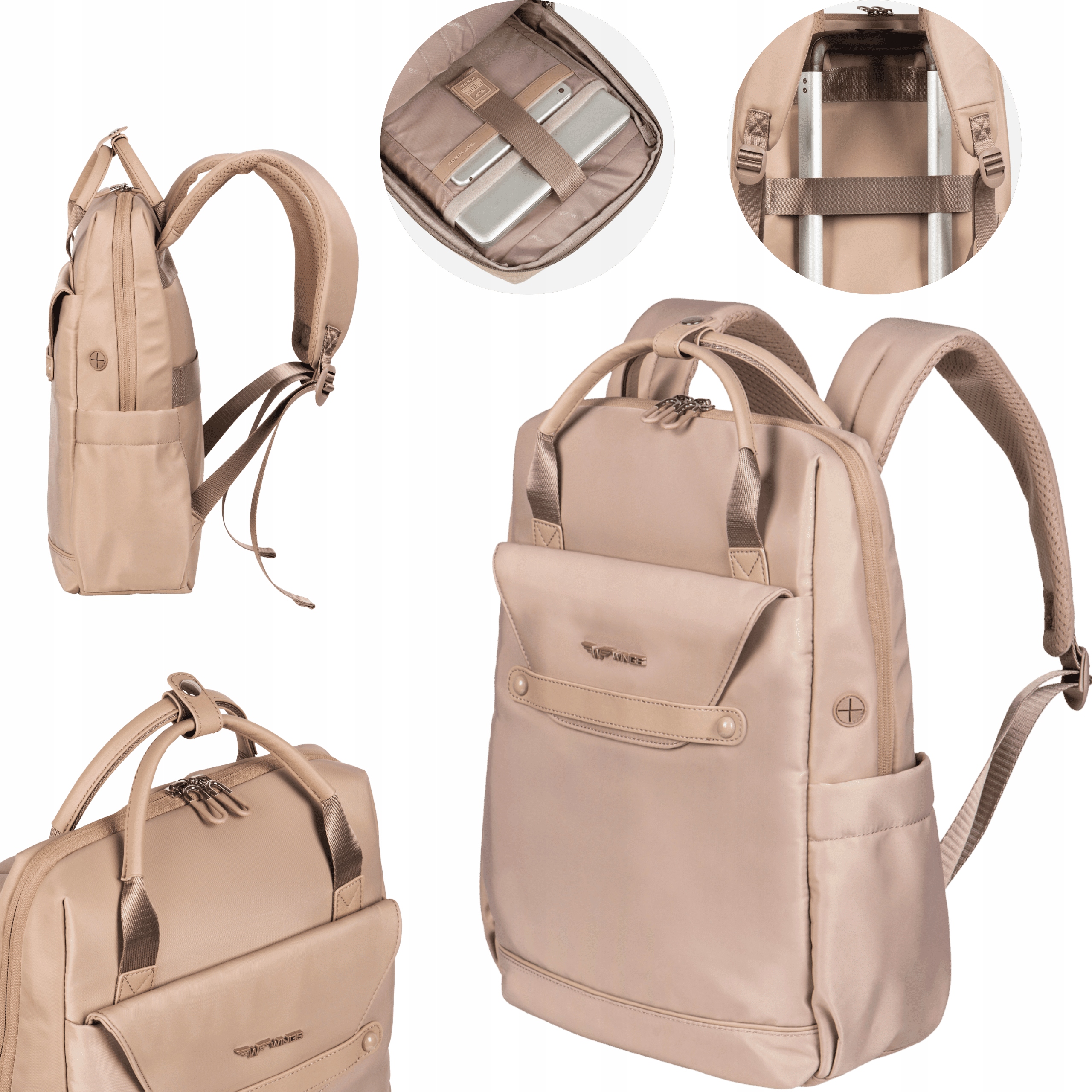 Plecak damski Wings miejski laptop 14 bagaż podręczny podróżny do samolotu