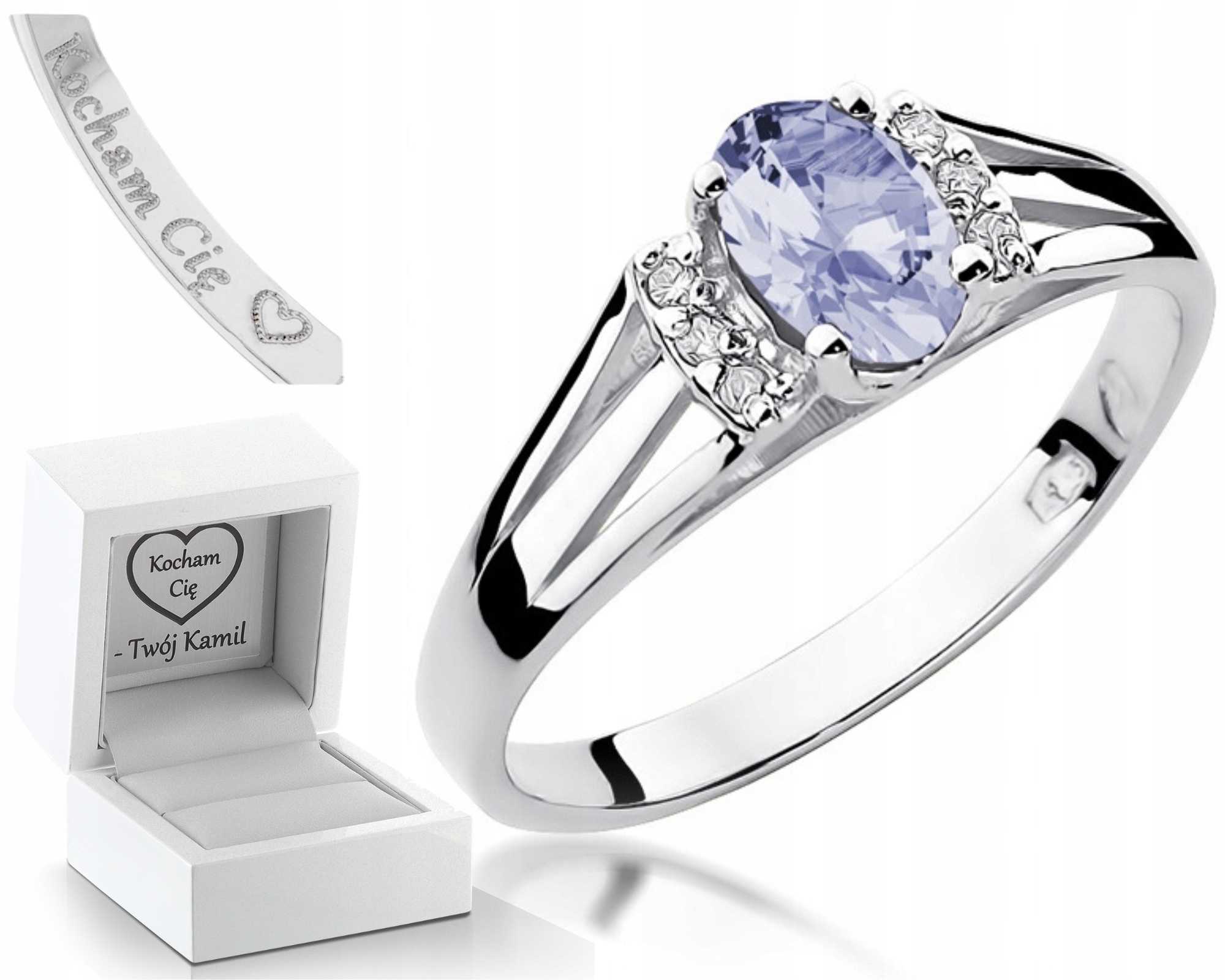 Prstýnek S Tanzanitem A Diamanty, Bílé Zlato