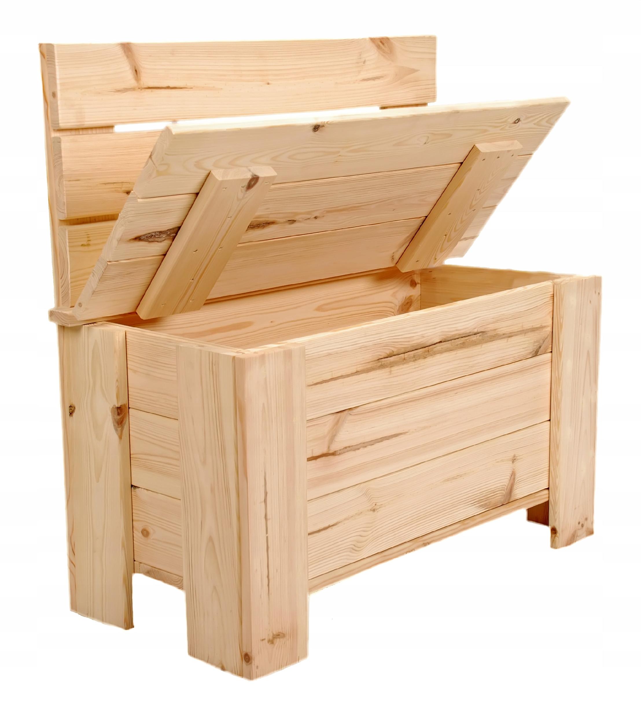 ŁAWKA DREWNIANA SKRZYNIA OGRODOWA KUFER SIEDZISKO ZE SCHOWKIEM MINIMALIZM