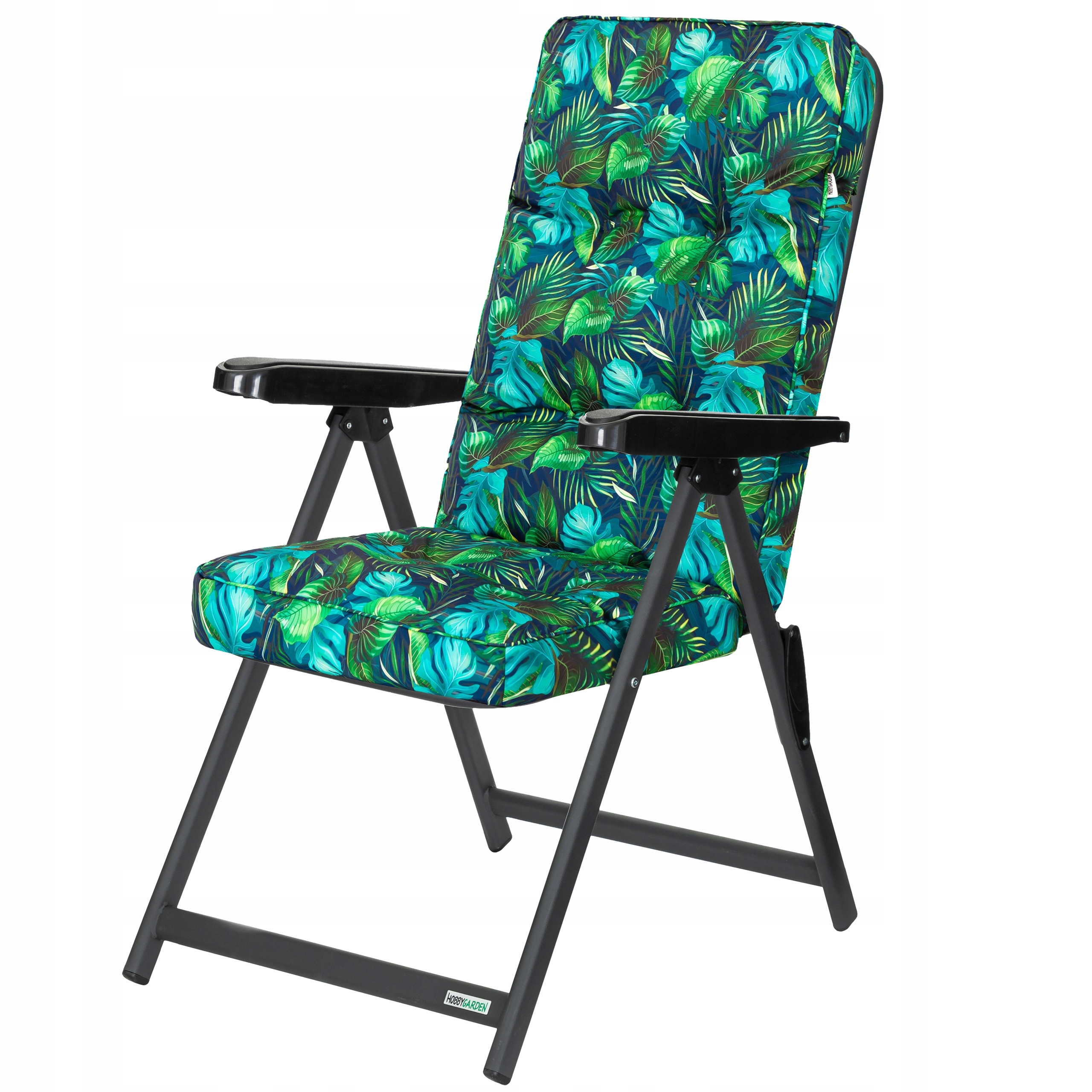 Skládací zahradní křeslo s polštářem Křeslo Lehátko na pláž Nastavení opěradla