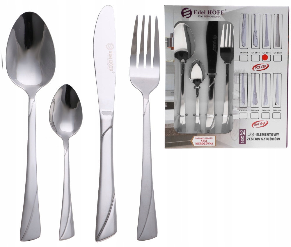 

Zestaw Komplet Sztućców Sztućce 24el 6 Osób Połysk