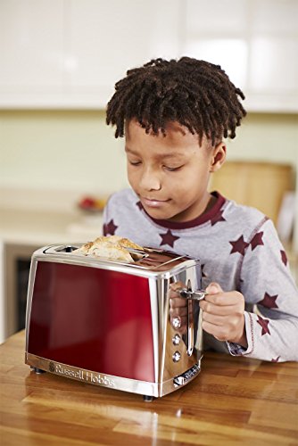 RUSSELL HOBBS Toster Luna Stalowy Czerwony 2 Kromki 1550W — miniatura 6