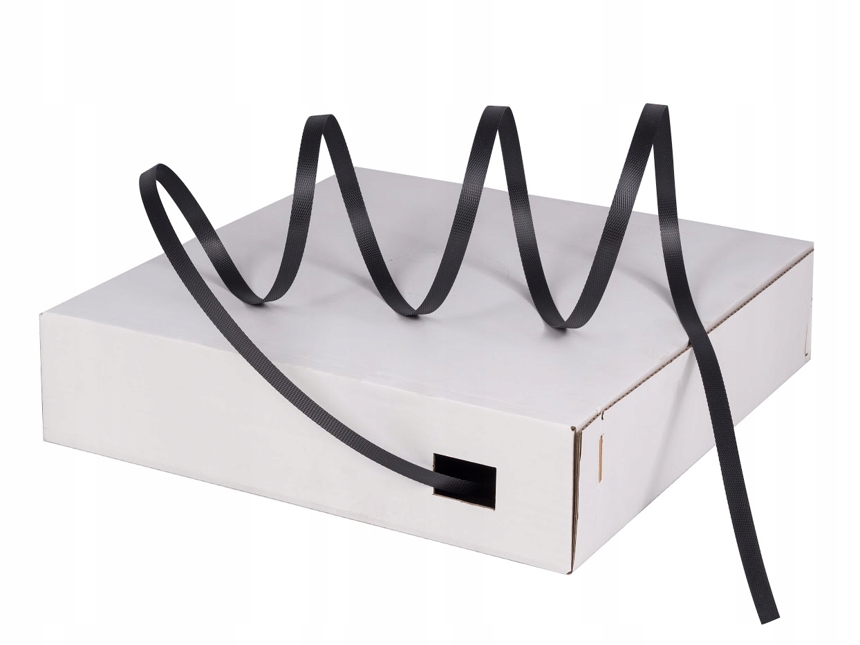 12mm TAŚMA CZARNA W KARTONIE ZAPINKI BANDOWNICA DO PALET ZESTAW Kod producenta PP12B-DRUT12-NAP