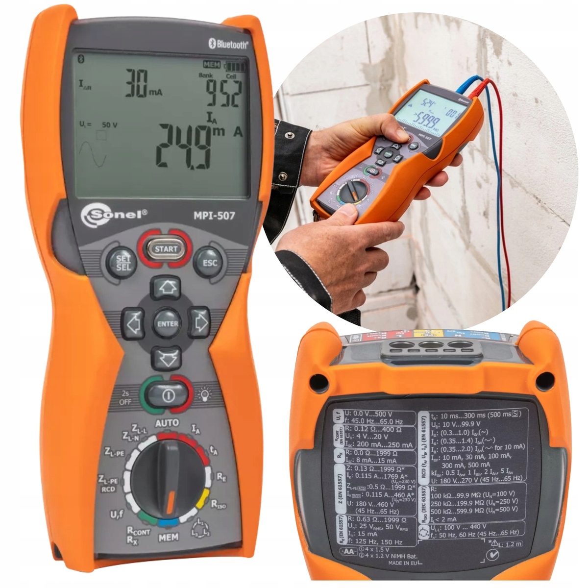 Sonel MPI-507 180-460V Multifunkční Měřič Pro Elektrické Instalace